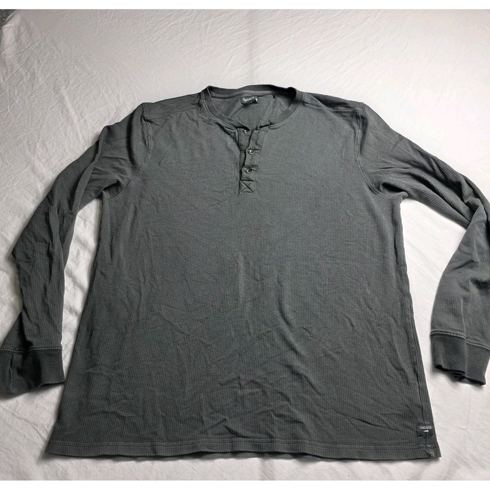 toad co men's ponderosa henley shirt gray XL